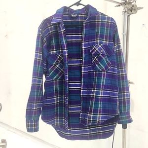 Woolrich 1990s Purple and Blue Flannel